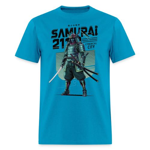 Cyber Samurai 2110: Glowing Katana Warrior - Men's T-Shirt