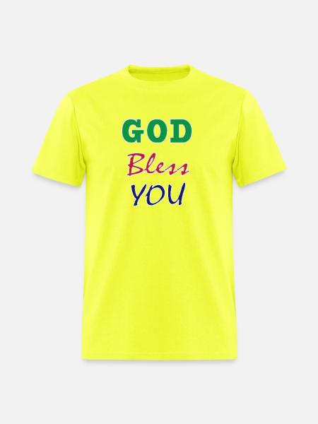 GOD BLESS YOU - Men's T-Shirt - safety green