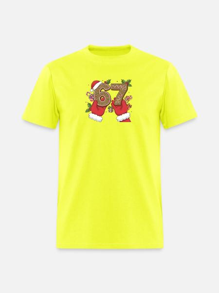 Holiday Gingerbread 6 7 Meme - Men's T-Shirt - safety green