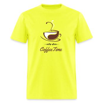 Coffee Time Design - Men's T-Shirt - safety green - Front - Jose (178cm)