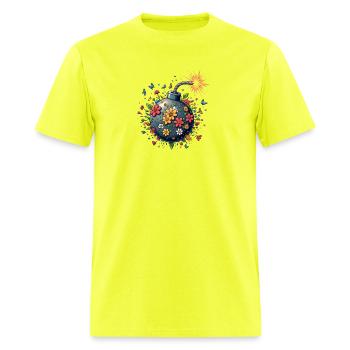 Cartoon Bomb - Men's T-Shirt - safety green - Front - Jose (178cm)