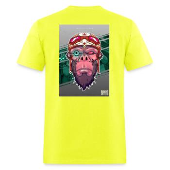 crazy mono - Men's T-Shirt - safety green - Back - Jose (178cm)
