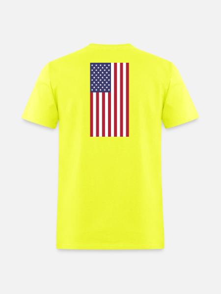 USA Flag, vertical - Men's T-Shirt - safety green