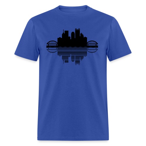 Pittsburgh Skyline Reflection (Black) - Men's T-Shirt