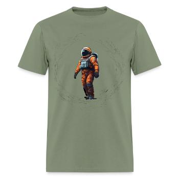 Astronaut T-Shirt - Men's T-Shirt - military green - Front - Jose (178cm)