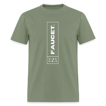 FAUCET tee DESIGN - Men's T-Shirt - military green - Front - Jose (178cm)