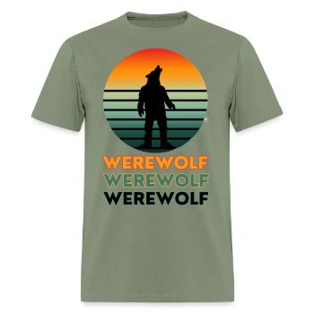 Retro Werewolf - Men's T-Shirt - military green - Front - Jose (178cm)