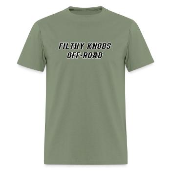 Filthy Knobs Logo Shirt-Front - Men's T-Shirt - military green - Front - Jose (178cm)