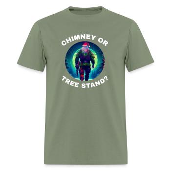 Chimney or Tree Stand Camo Hunting Santa - Men's T-Shirt - military green - Front - Jose (178cm)