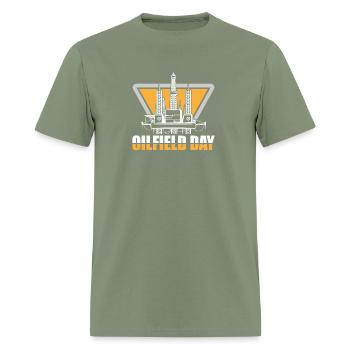 Plate-forme pétrolière de forage pétrolier - T-shirt Homme - vert militaire - Devant - Jose (178cm)