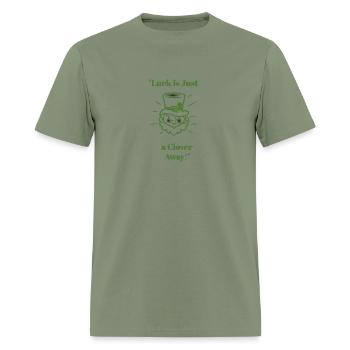 Luck is Just a Clover Away - Men's T-Shirt - military green - Front - Jose (178cm)