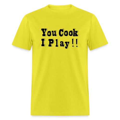 Blk & White 2D You Cook I Play - Men's T-Shirt