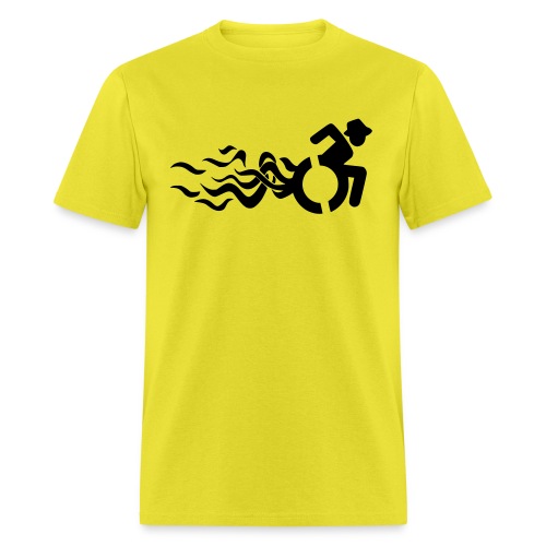 Flames wheelchair man, humor speed racing wheels - Men's T-Shirt