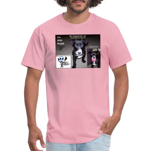 OTchanCharlieRoo Front with Mr Grey Back - Men's T-Shirt