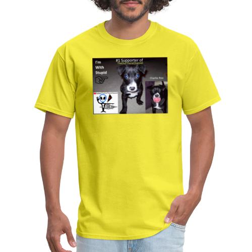 OTchanCharlieRoo Front with Mr Grey Back - Men's T-Shirt