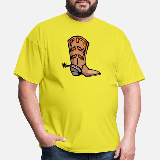 Fruit of The Loom Cowboy Boots T-shirts | High Quality Men's T-Shirt - Yellow - Available in All Sizes | Cowboy Boots, Boots