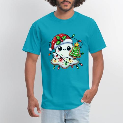 Christmas Collection - Snow Ghost in Santa Hat - Men's T-Shirt