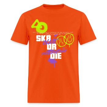 SK8 OR DIE from Ollie Skateboarding & Streetwear - Men's T-Shirt - orange - Front - Jose (178cm)