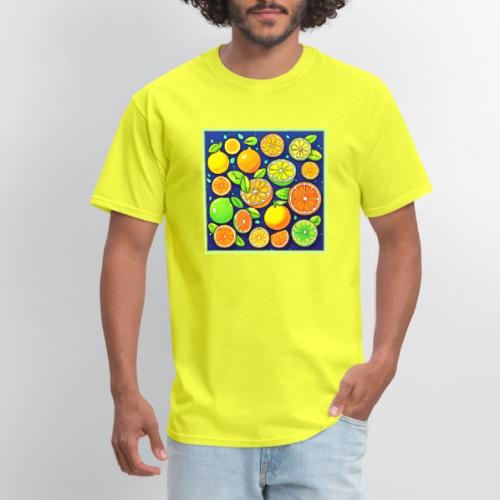 Fresh Citrus Slice Pattern - Men's T-Shirt