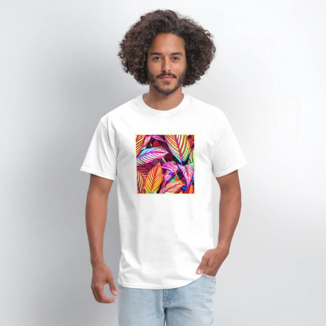 Striped Neon Leaves Design