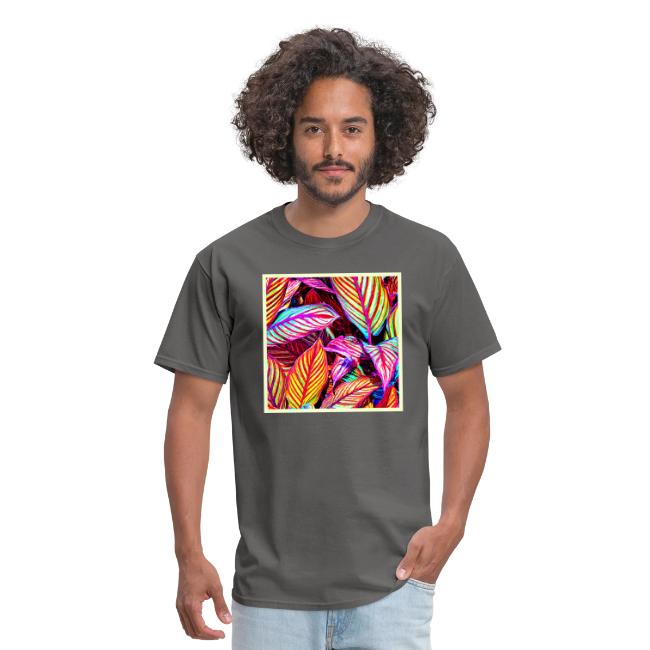 Striped Neon Leaves Design