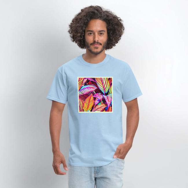 Striped Neon Leaves Design