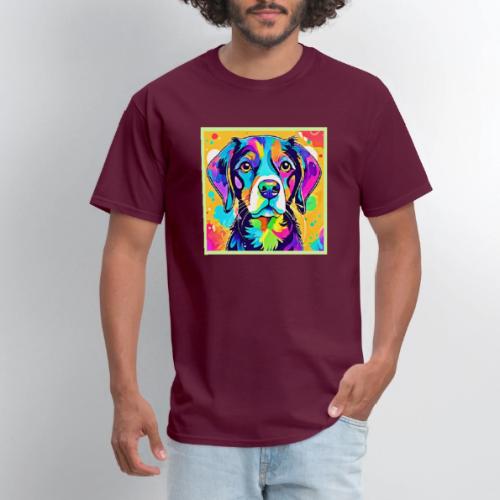 Rainbow Dog Portrait Design - Men's T-Shirt