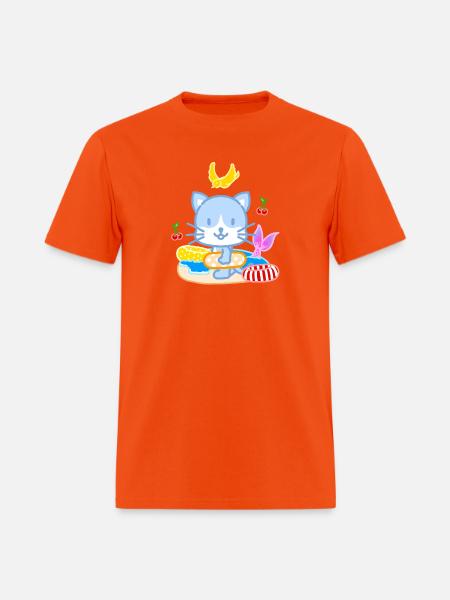 Blue Cat Beach Splash - Men's T-Shirt - orange