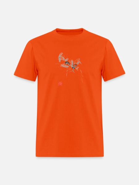 Whisper Cat Inkwash Portrait - Men's T-Shirt - orange