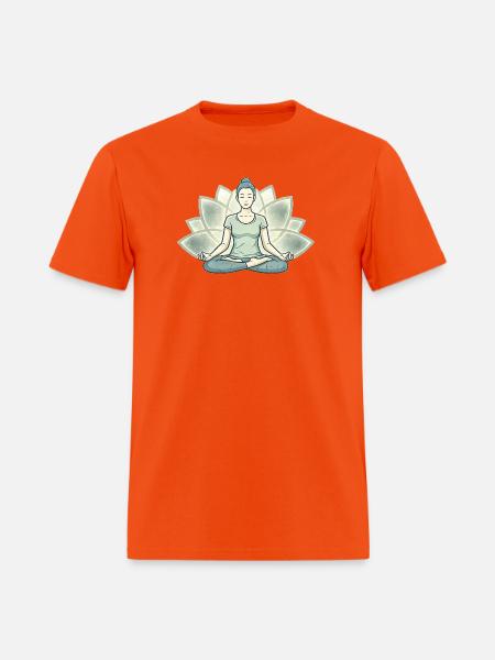 Lotus Calm Meditation Silhouette - Men's T-Shirt - orange