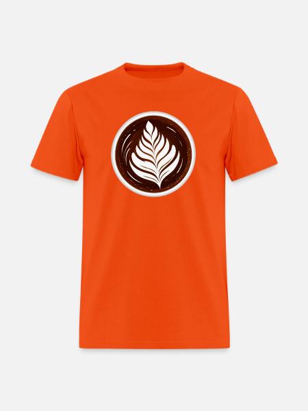 Latte Art Leaf Cappuccino Design - Men's T-Shirt - orange