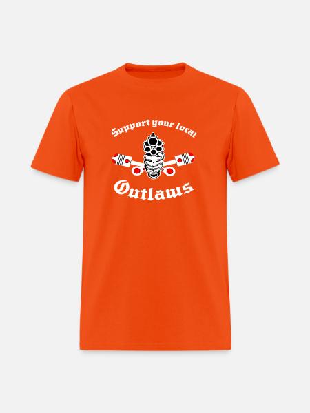 Support Local Outlaws Emblem - Men's T-Shirt - orange