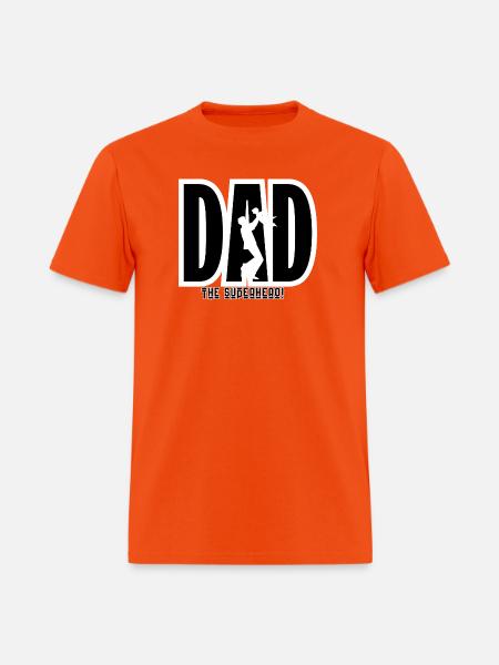 Dad Superhero Silhouette - Men's T-Shirt - orange