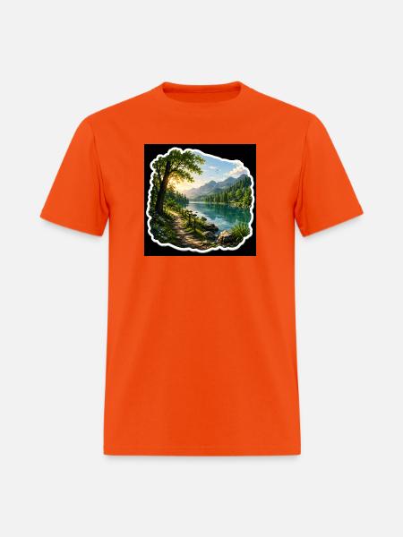Lakeside Trail in Alpine Sun - Men's T-Shirt - orange