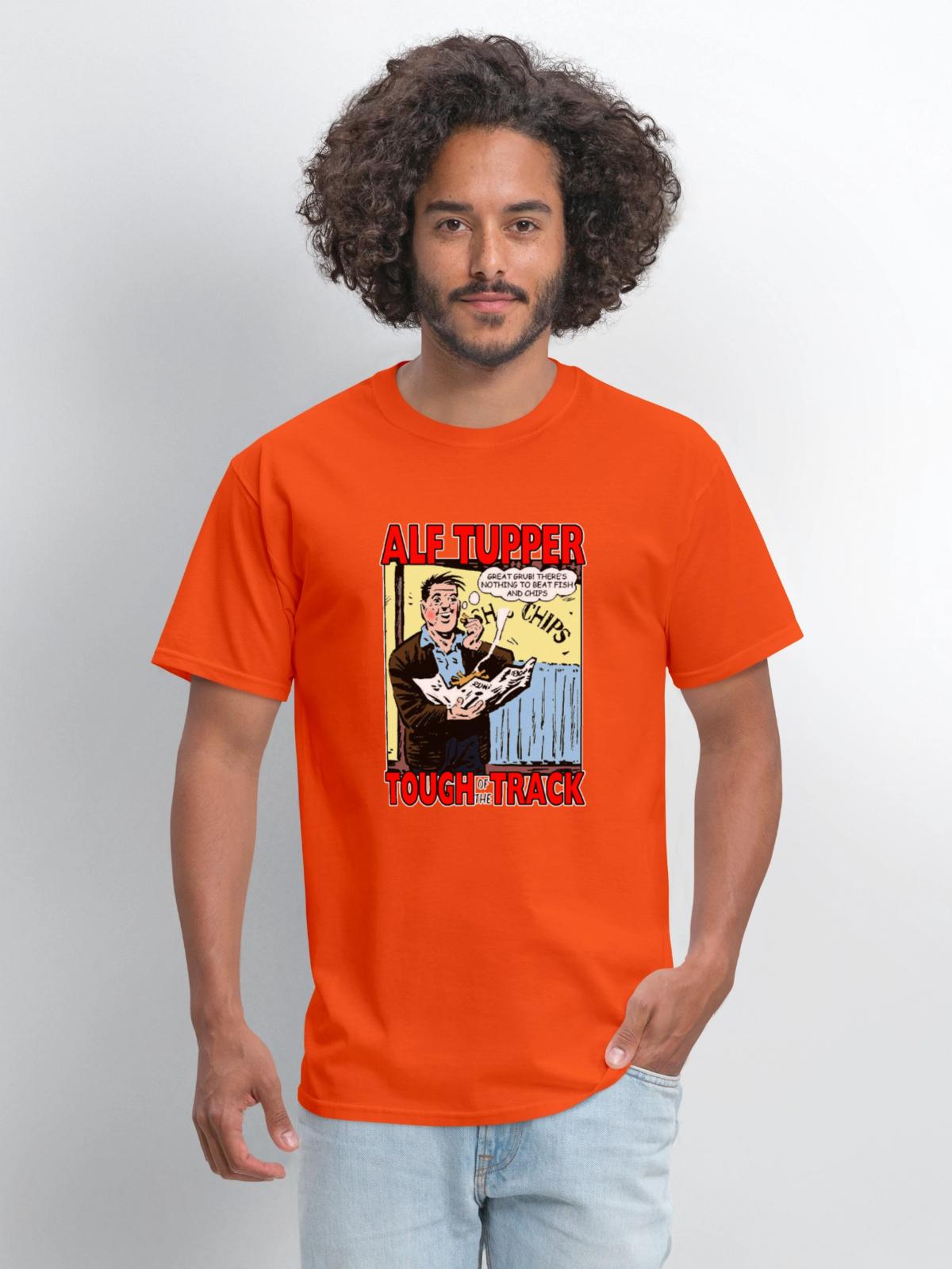 Alf Tupper Tough of the Track Comic Fish & Chips - Men's T-Shirt - orange - Front - Jose (178cm)
