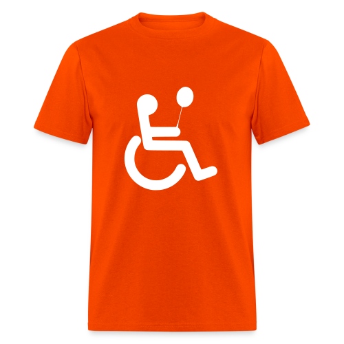 Image of wheelchair user with balloon # - Men's T-Shirt