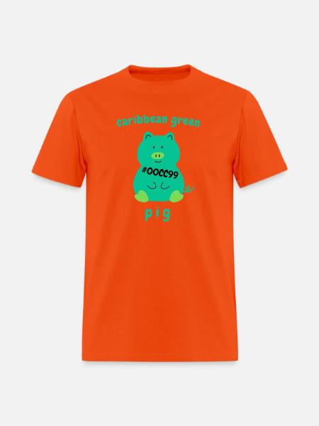 Caribbean green Pig - Men's T-Shirt - orange