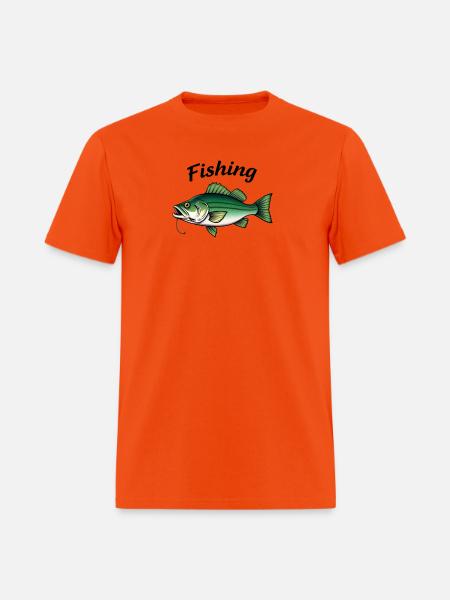 Vivid Bass Fishing Tackle Illustration - Men's T-Shirt - orange