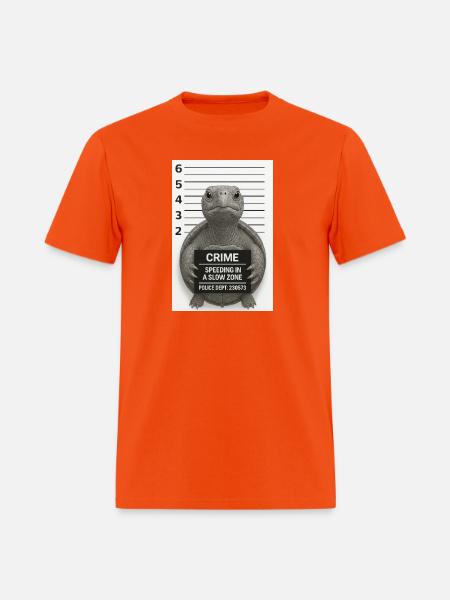 Crime Turtle Speeding Slow Zone - Men's T-Shirt - orange