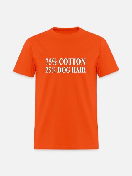 Dog Hair Cotton Blend Tee - Men's T-Shirt - orange