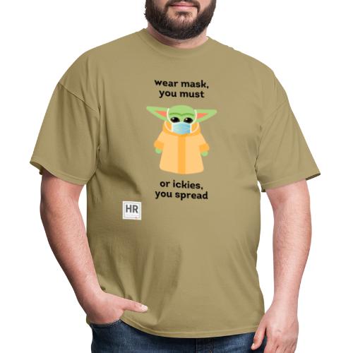 Baby Yoda (The Child) says Wear Mask - Men's T-Shirt