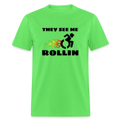They see me rolling, for wheelchair users, rollers - Men's T-Shirt