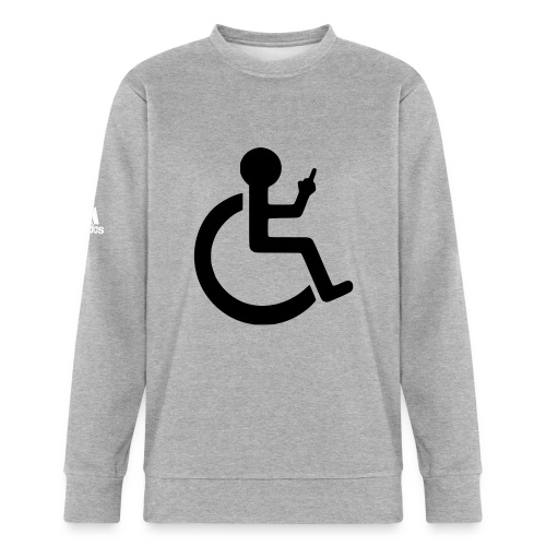 Wheelchair user holding up the middle finger * - Adidas Unisex Fleece Crewneck Sweatshirt