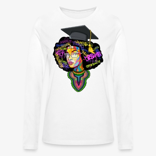 Black Educated Queen School - Bella + Canvas Women's Long Sleeve T-Shirt