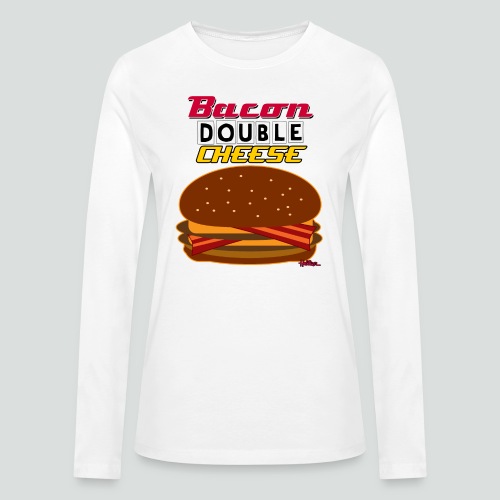 Bacon Double Cheese Combo - Bella + Canvas Women's Long Sleeve T-Shirt