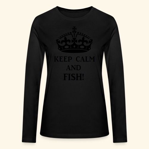 keep calm fish blk - Bella + Canvas Women's Long Sleeve T-Shirt