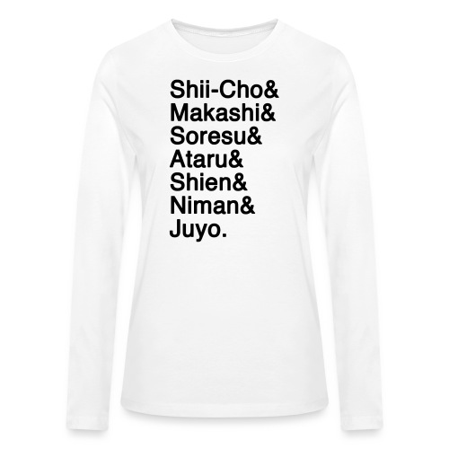 Lightsaber Forms Helvetica List (Star Wars KOTOR) - Bella + Canvas Women's Long Sleeve T-Shirt