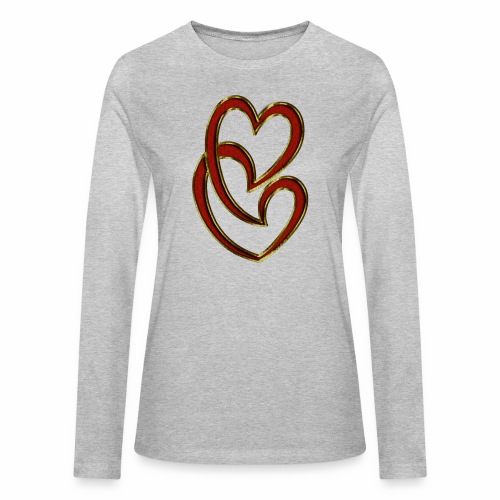Happy Valentine s Day Two hearts as one - Bella + Canvas Women's Long Sleeve T-Shirt