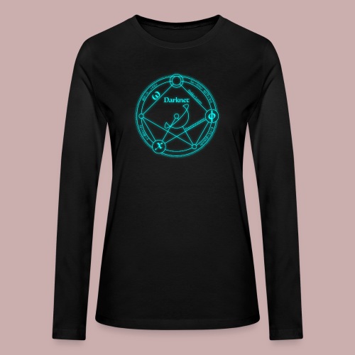 darknet logo cyan - Bella + Canvas Women's Long Sleeve T-Shirt