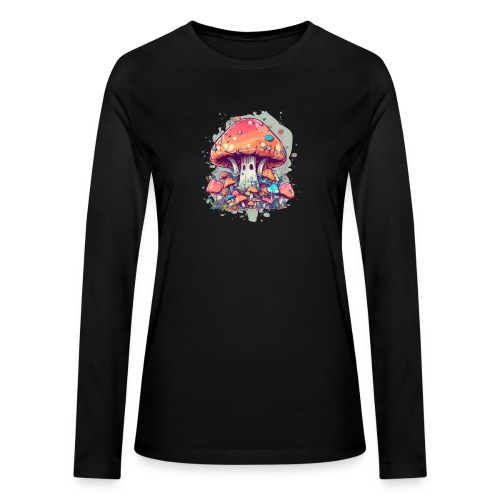 Mushroom Fun Room - Bella + Canvas Women's Long Sleeve T-Shirt